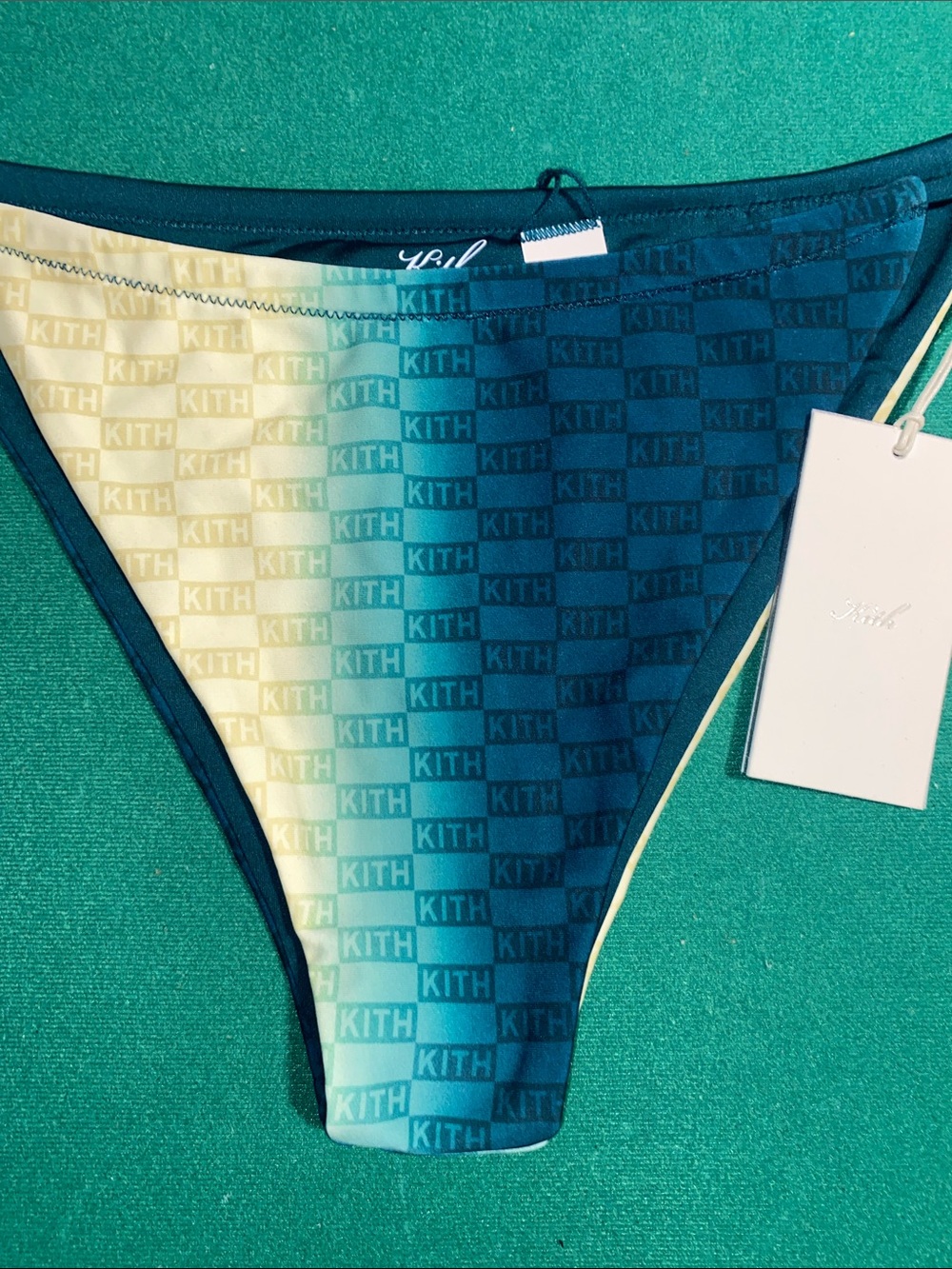 Kith Ombre Checker Bikini Bottom - Teal & Cream